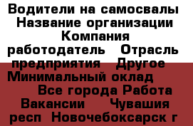 Водители на самосвалы › Название организации ­ Компания-работодатель › Отрасль предприятия ­ Другое › Минимальный оклад ­ 45 000 - Все города Работа » Вакансии   . Чувашия респ.,Новочебоксарск г.